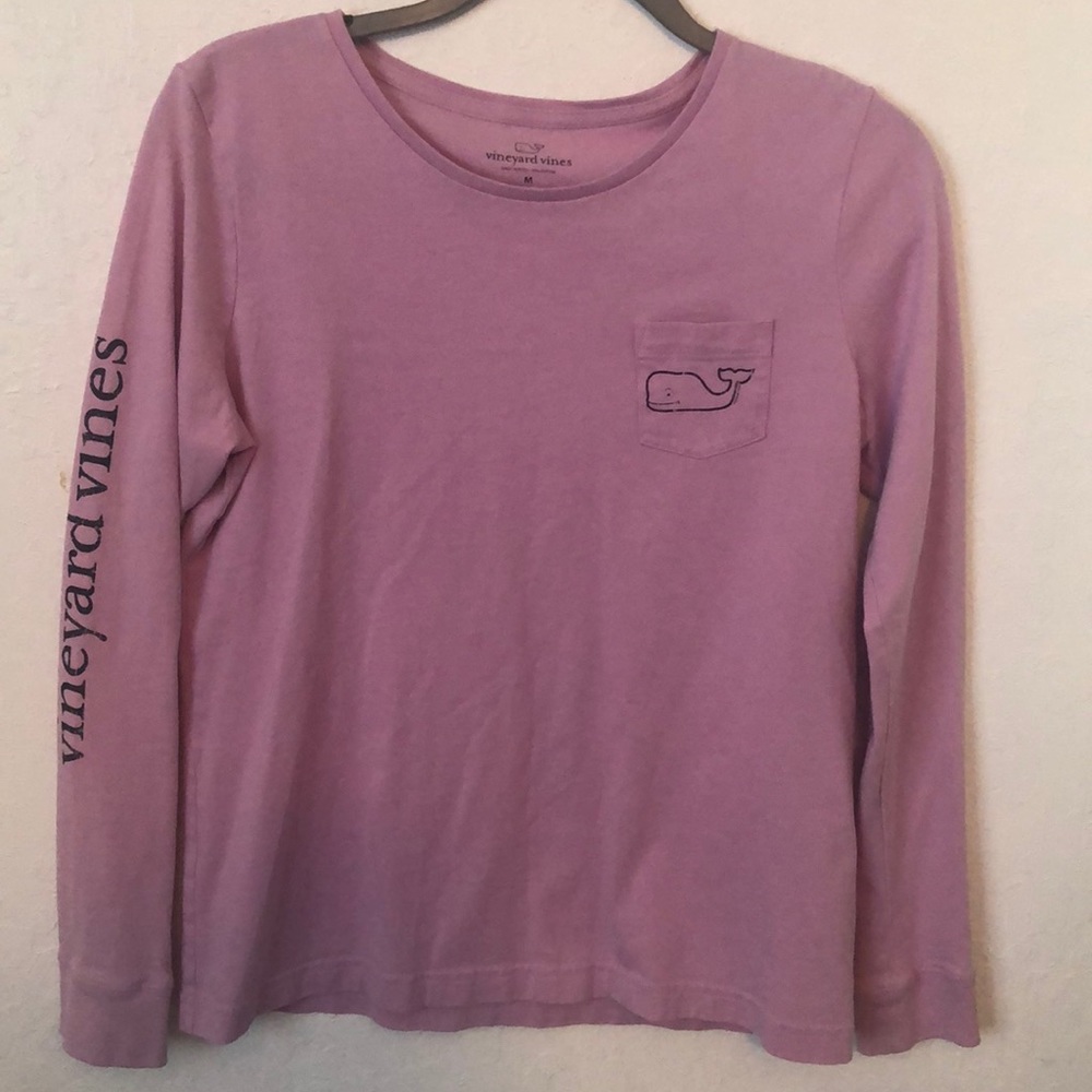 Long-Sleeve Vintage Whale Graphic Pocket T-Shirt